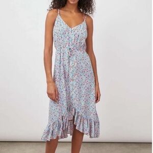 Rails Frida Floral Wild Daisies High-Low Ruffle Midi Dress Size M